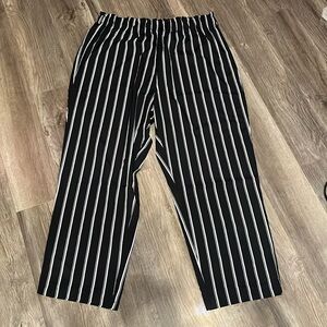 SHEIN Curve Women’s Black and White Striped Pants Size 2XL